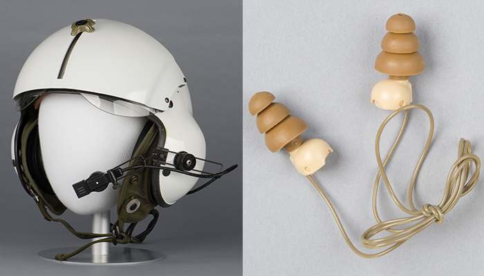 SPH-4 helmet and ear plugs