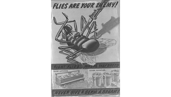 World War II poster flies with germs warning