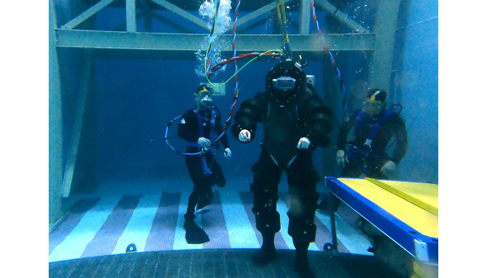 U.S. Navy diver tests