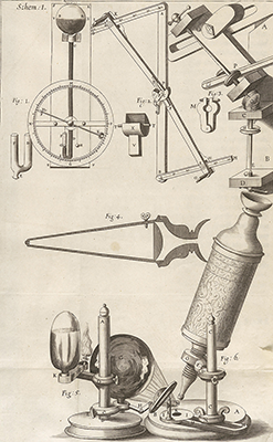 Drawing of Hooke microscope