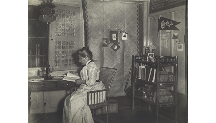 Clara S. Ludlow at work in her room